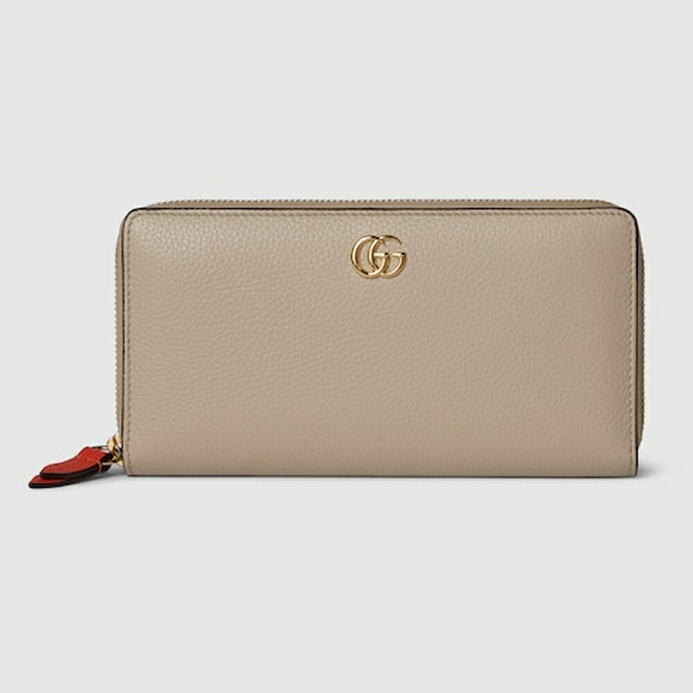 グッチ GUCCI レディース ダブルG バイカラー ジップアラウンドウォレット 財布【ベージュ＆オレンジ レザー 】【送料無料】【正規品】