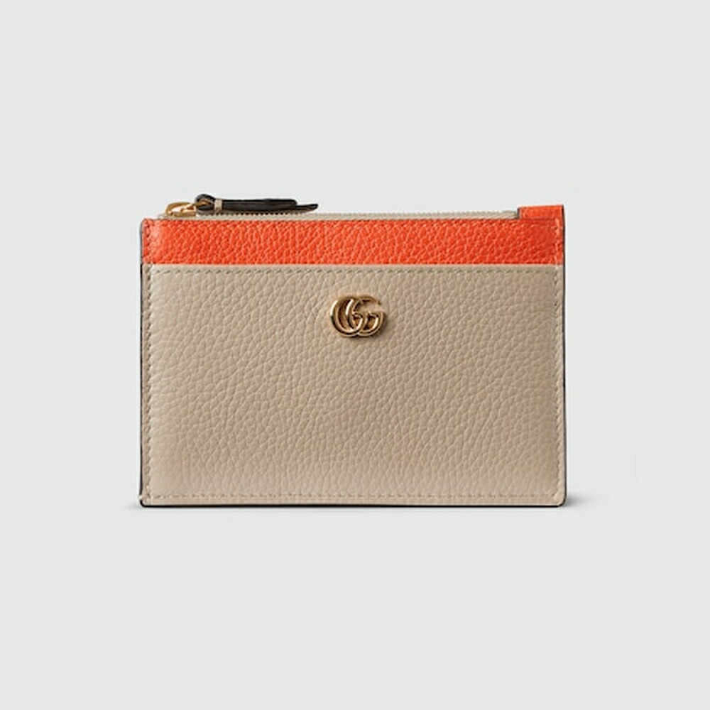 グッチ GUCCI レディース ダブルG バイカラー ジップ キーポーチ【ベージュ＆オレンジ レザー 】【送料無料】【正規品】