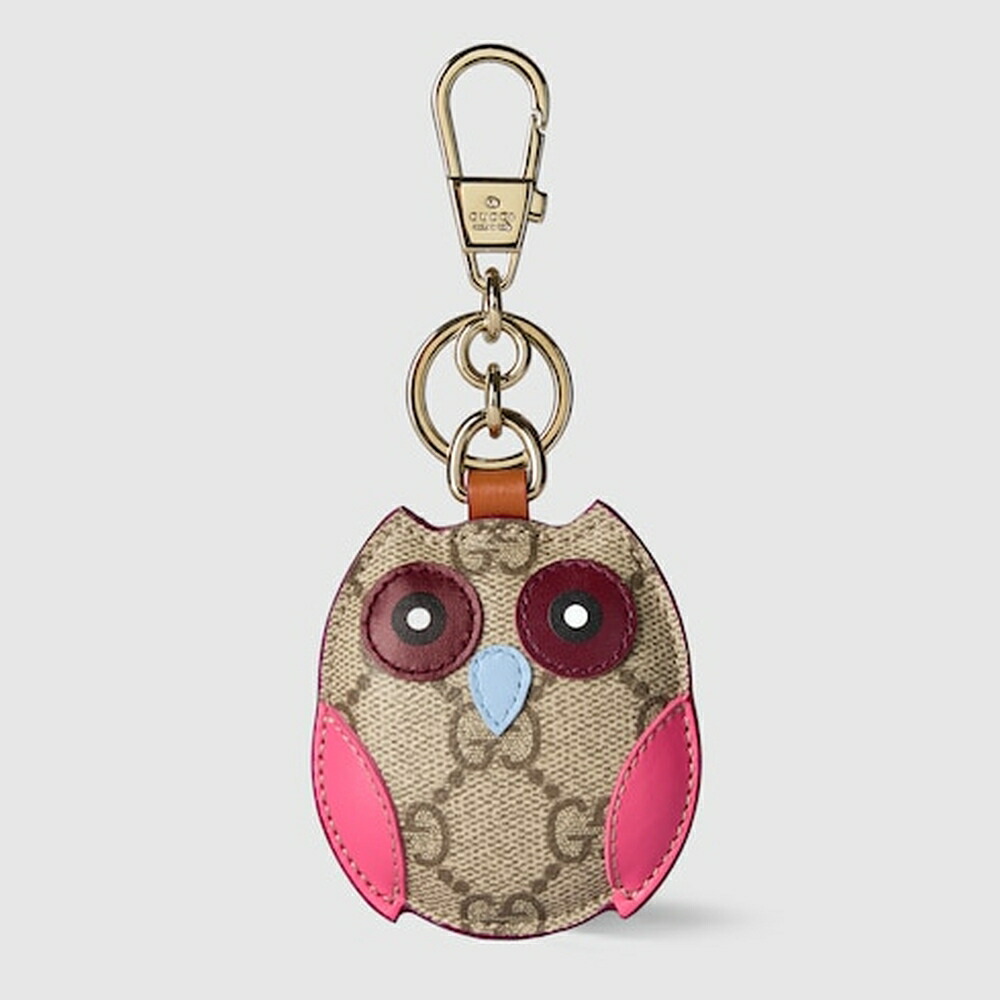 グッチ GUCCI レディース オウル（ふくろう）シェイプ バッグ チャーム【ベージュ＆ダークブラウン キャンバス 】【送料無料】【正規品】