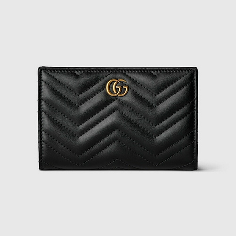 グッチ GUCCI レディース ダブルG カードケースウォレット 財布【ブラック レザー 】【送料無料】【正規品】