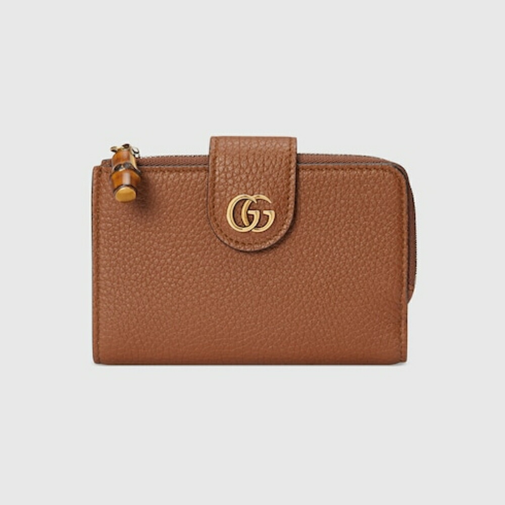 グッチ GUCCI レディース バンブー付き ダブルG ミディアム ウォレット 財布【ブラウン レザー 】【送料無料】【正規品】 60,830円