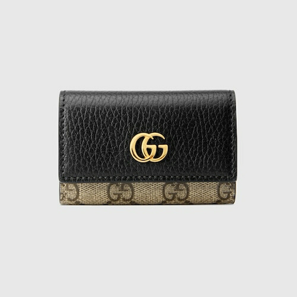 グッチ GUCCI レディース ダブルG バイカラー キーケース【ブラック レザー＆GGスプリーム 】【送料無料】【正規品】