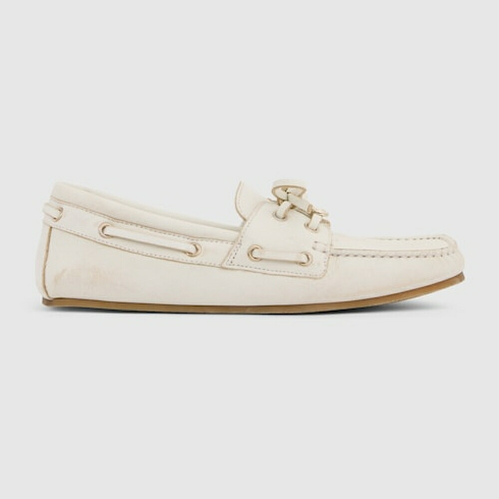 グッチ GUCCI レディース ボートシューズ【ホワイト レザー 】【送料無料】【正規品】 101,050円