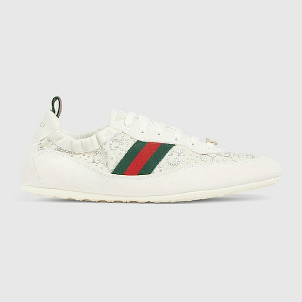 グッチ GUCCI レディース うつり変わり GG 水晶 スニーカー【象牙色 メッシュ 】【貨物輸送無料】【置き目品】