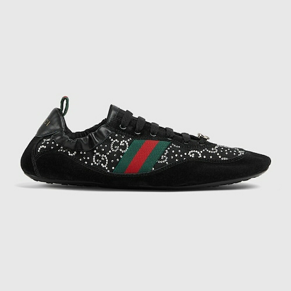 グッチ GUCCI レディース うつり変わり GG 水晶 スニーカー【黒いこと メッシュ 】【貨物輸送無料】【置き目品】
