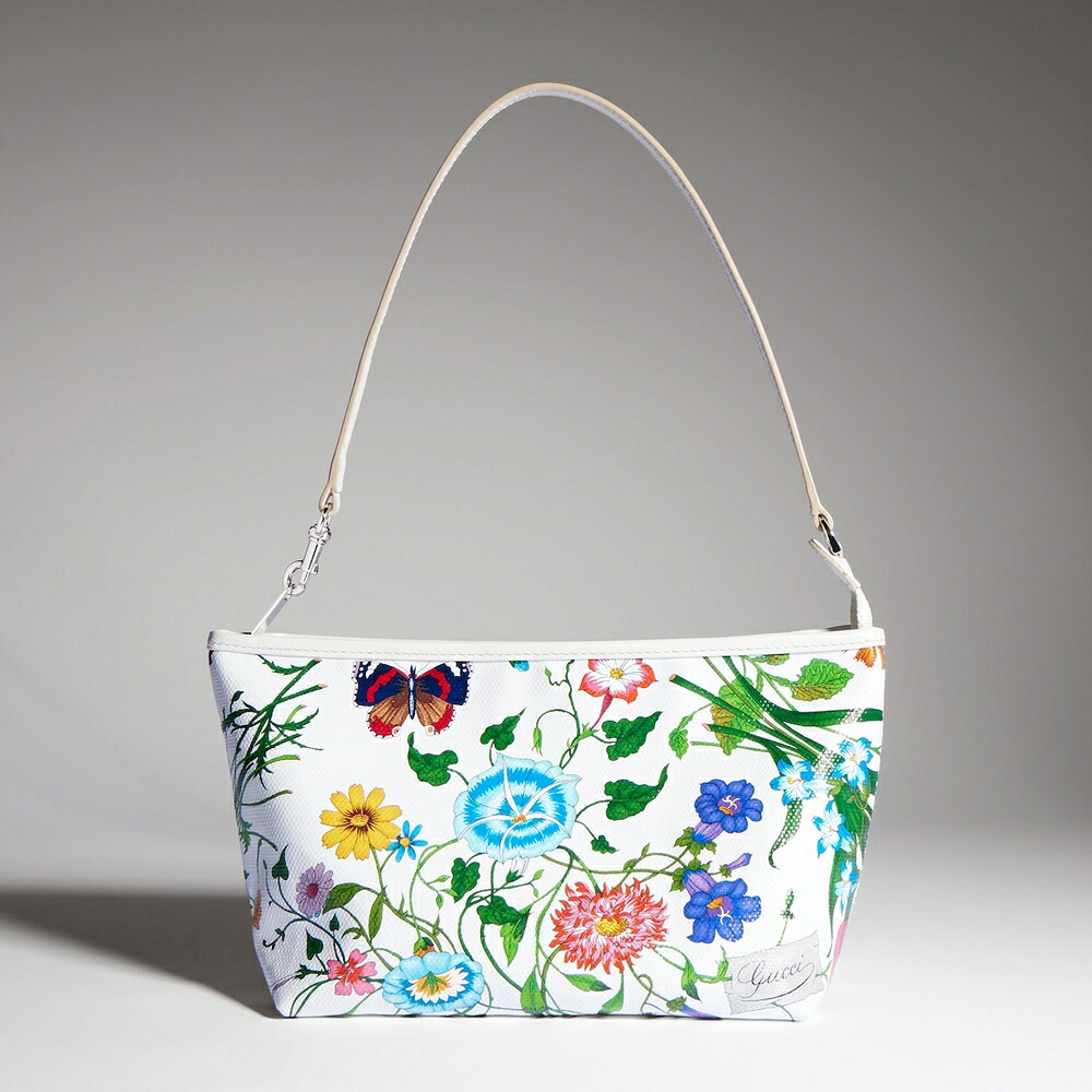 グッチ GUCCI レディース フローラモチーフ ストラップ付き スモール ポーチ【ホワイト&マルチカラー キャンバス 】【送料無料】【正規品】|ブランドバッグ・雑貨CELEBRITY