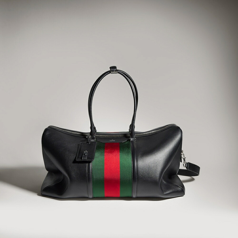グッチ GUCCI メンズ メガ ウェブ トレードマーク ラージ ダッフルバッグ【ブラックレザー 】【送料無料】【正規品】｜ブランドバッグ・雑貨CELEBRITY