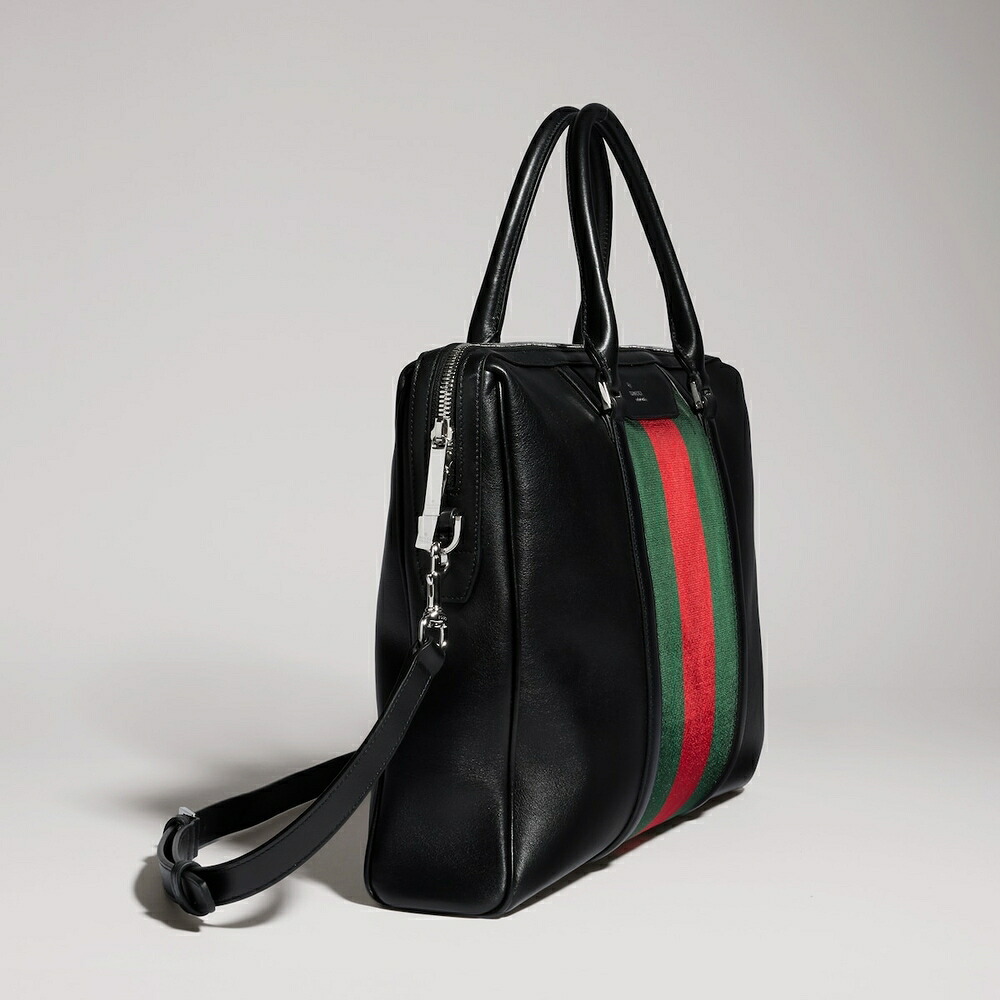 グッチ GUCCI メンズ メガ ウェブ トレードマーク ミディアム ブリーフケース【ブラックレザー 】【送料無料】【正規品】｜ブランドバッグ・雑貨CELEBRITY