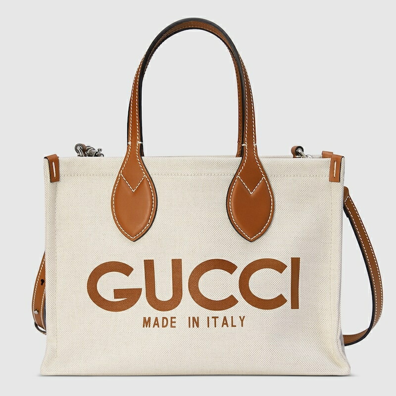 【国内買付/発送】GUCCI プリント スモール トートバッグ GUCCI プリント スモール トートバッグベージュ キャンバス