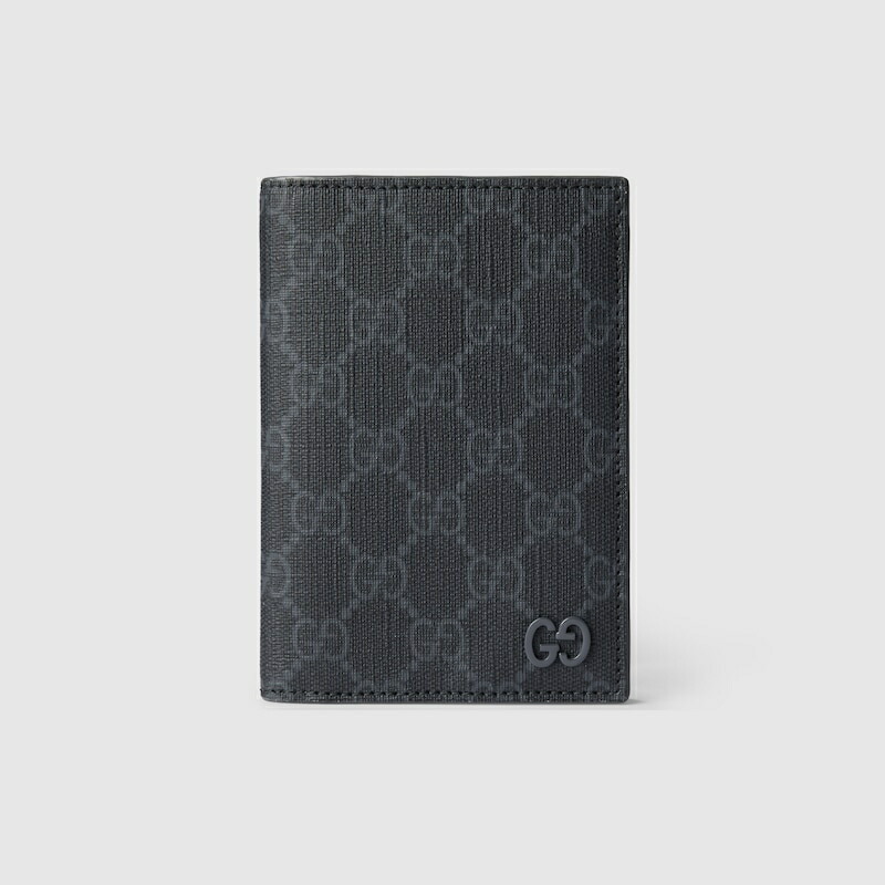 美品✨GUCCI グッチ レザー パスポートケース マルチカバー 手帳 ブラック GUCCI/グッチ】 115240 中身あり チャーム付き 手帳カバー GG
