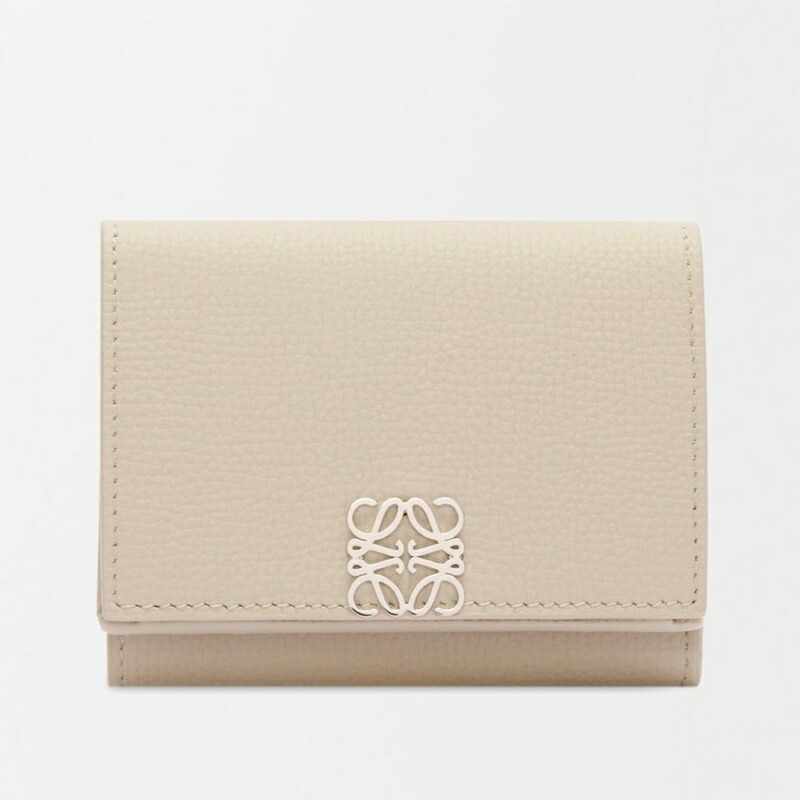 【超美品】【値下げ】ロエベ アナグラム トライフォールドウォレット（サンド） LOEWE ロエベ レディース アナグラム トライフォールド ウォレット