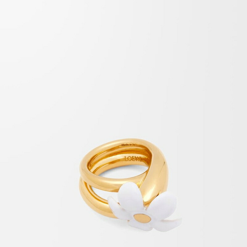 ロエベ　リング Single Anagram ring in sterling silver Gold - LOEWE