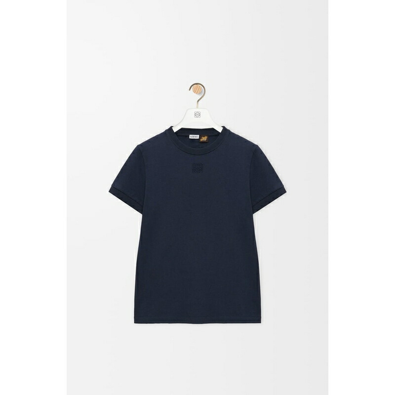 ロエベTシャツ ユニセックス LOEWE ロエベ アナグラム コットン Tシャツ XS ブラック ユニ