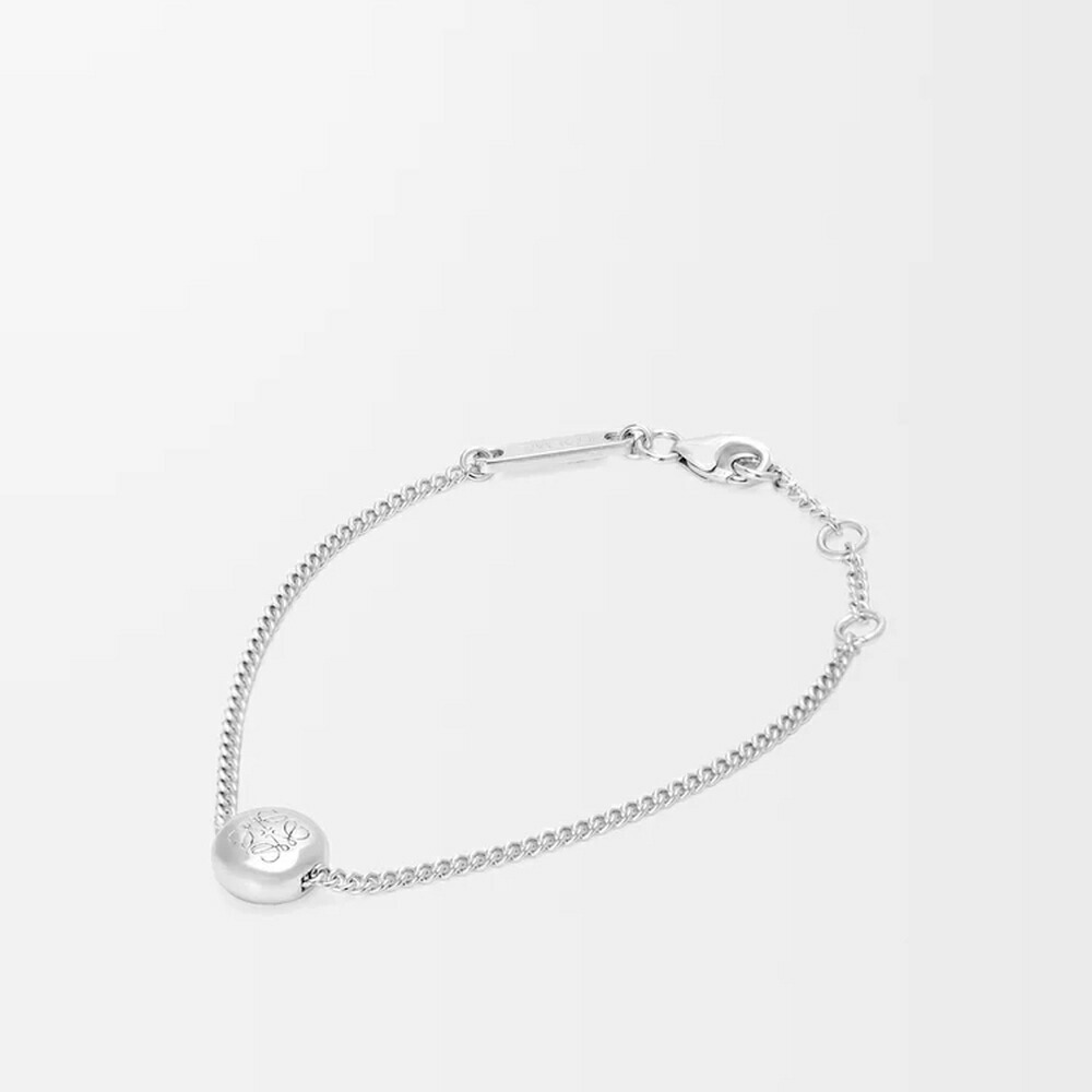 『ロエベ』　ペプルブレスレット　ブラック✖️シルバー ぺブル ブレスレット（カーフ） ブラック - LOEWE