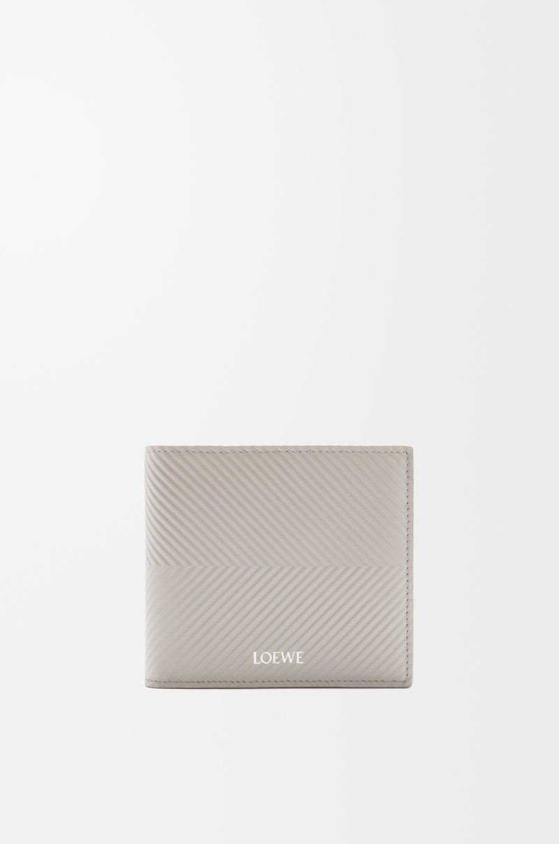 ロエベ LOEWE 2025秋冬メンズ バイフォールド コインウォレット 紙入れ（テクスチャードクラシックカーフ）【貝殼薄墨色 】【貨物輸送無料】【置き目品】