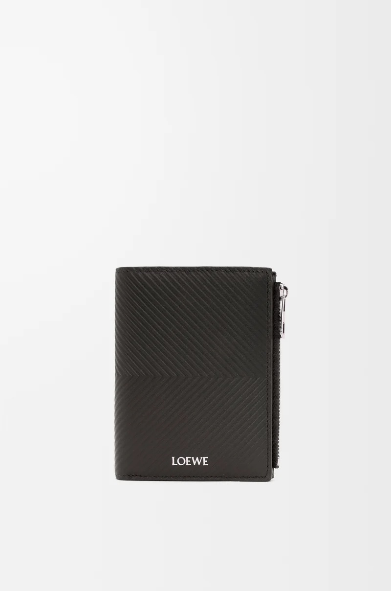 ロエベ LOEWE 2025秋冬メンズ か細い パウダーコンパクト ウォレット 紙入れ（テクスチャードクラシックカーフ）【うす暗い薄墨色 】【貨物輸送無料】【置き目品】