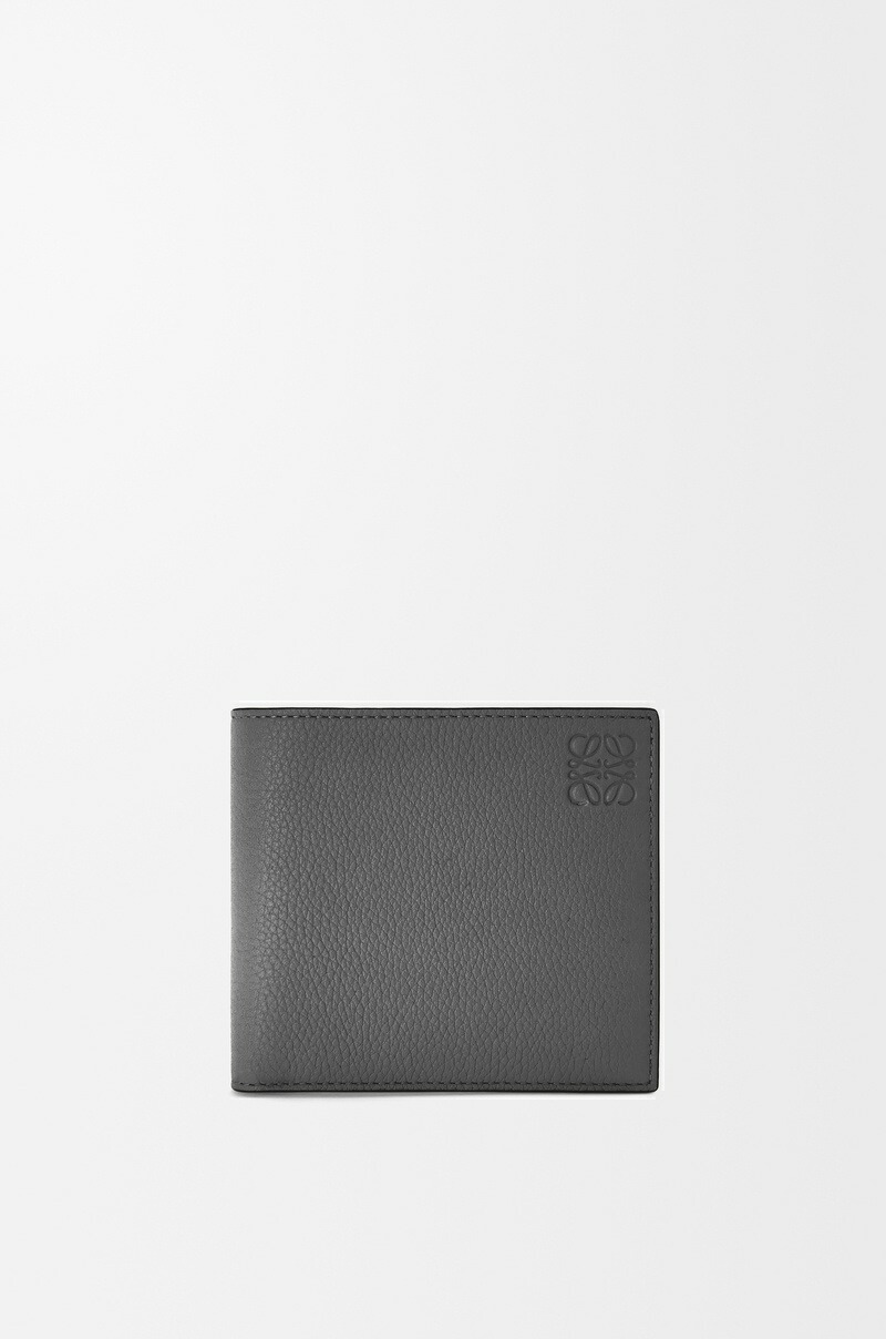 ロエベ LOEWE 2025秋冬メンズ バイフォールド ウォレット 財布（ソフトグレインカーフ）【アンスラサイト 】【送料無料】【正規品】