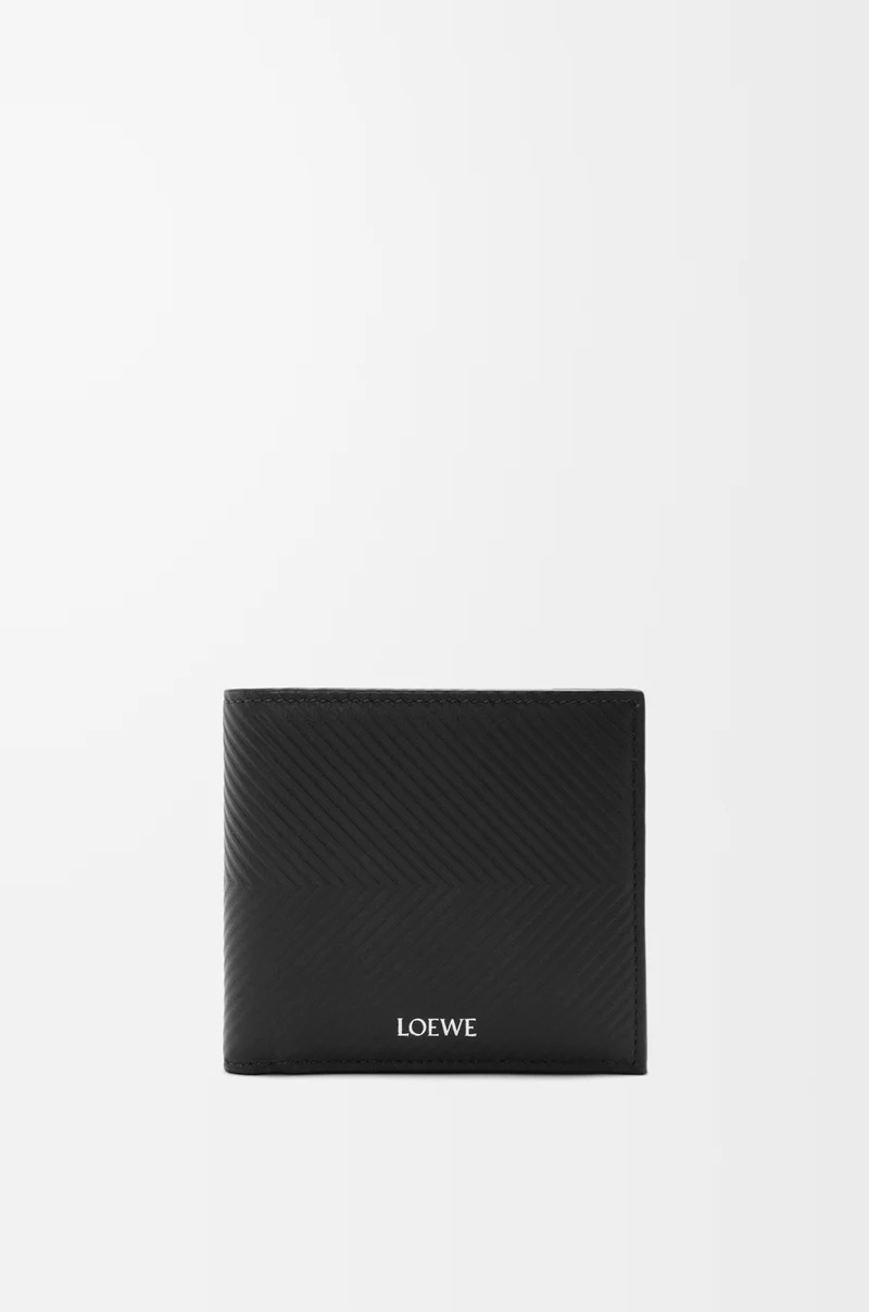 ロエベ LOEWE 2025秋冬メンズ バイフォールド コインウォレット 紙入れ（テクスチャードクラシックカーフ）【黒いこと 】【貨物輸送無料】【置き目品】