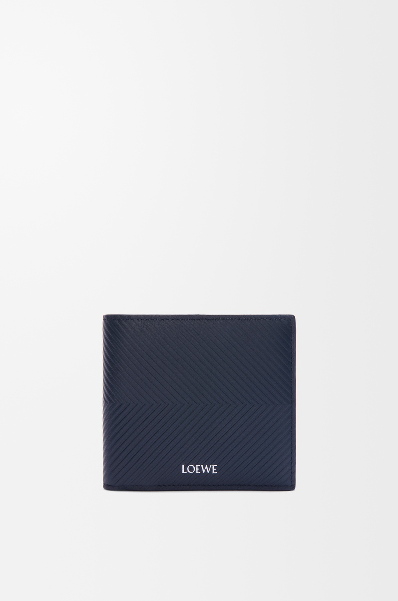 ロエベ LOEWE 2025秋冬メンズ バイフォールド コインウォレット 紙入れ（テクスチャードクラシックカーフ）【ディープネイビー 】【貨物輸送無料】【置き目品】