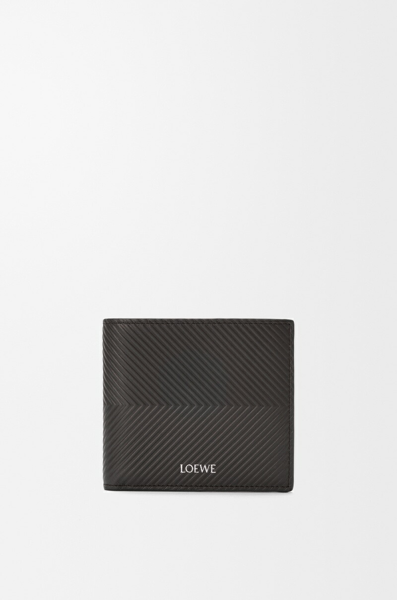 ロエベ LOEWE 2025秋冬メンズ バイフォールド コインウォレット 紙入れ（テクスチャードクラシックカーフ）【うす暗い薄墨色 】【貨物輸送無料】【置き目品】