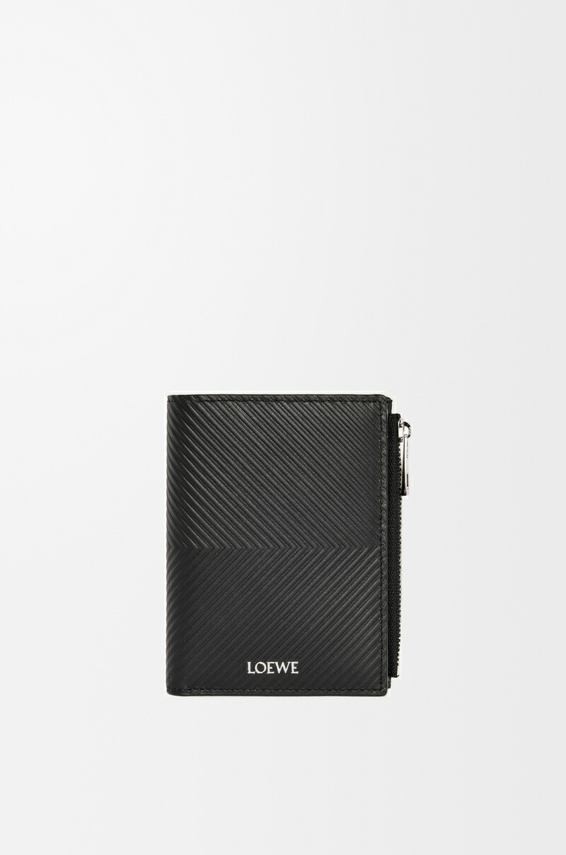 ロエベ LOEWE 2025秋冬メンズ か細い パウダーコンパクト ウォレット 紙入れ（テクスチャードクラシックカーフ）【黒いこと 】【貨物輸送無料】【置き目品】