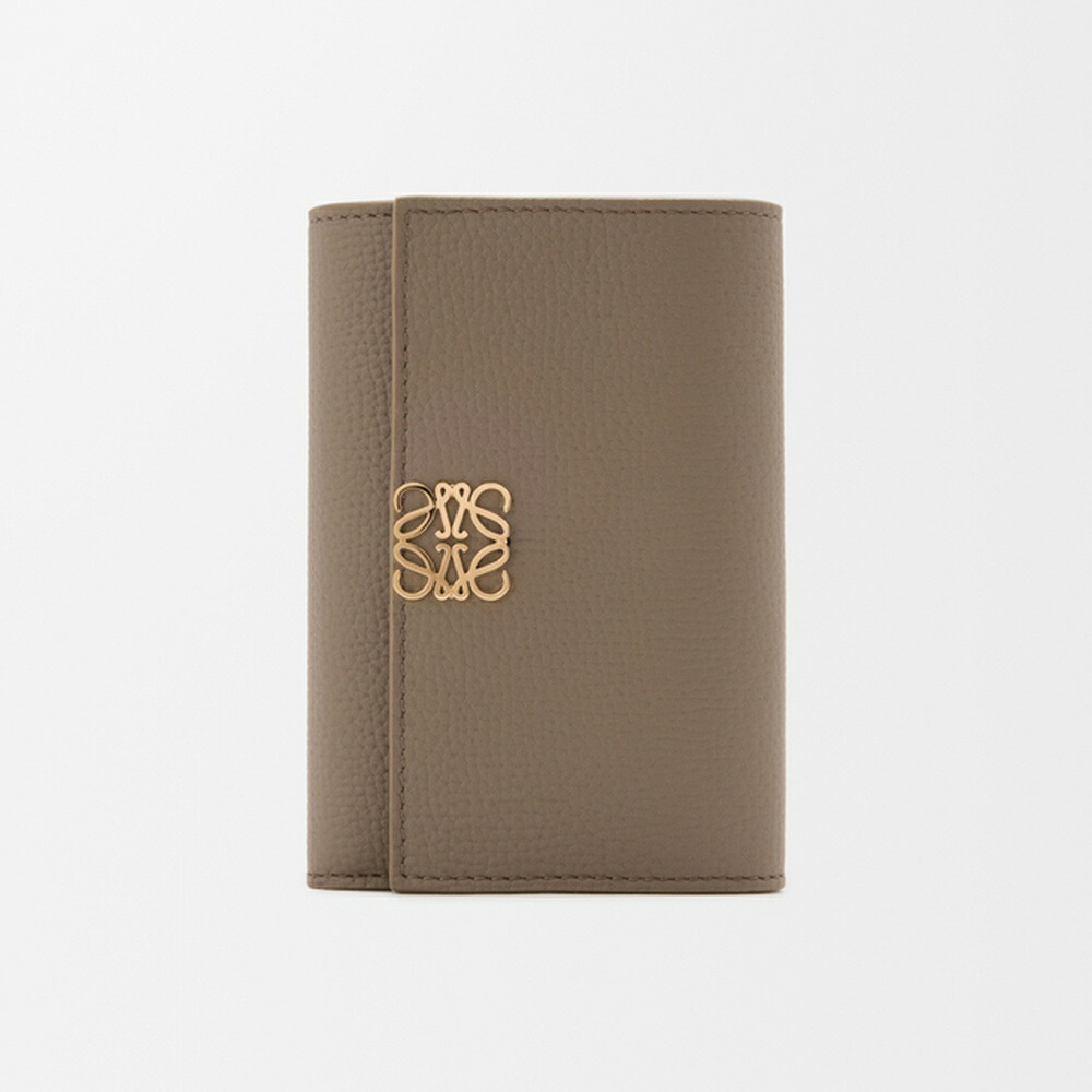 ロエベ LOEWE 2025秋冬レディース アナグラム バーティカル ウォレット 財布 スモール（ペブルグレインカーフ）【トープ 】【送料無料】【正規品】