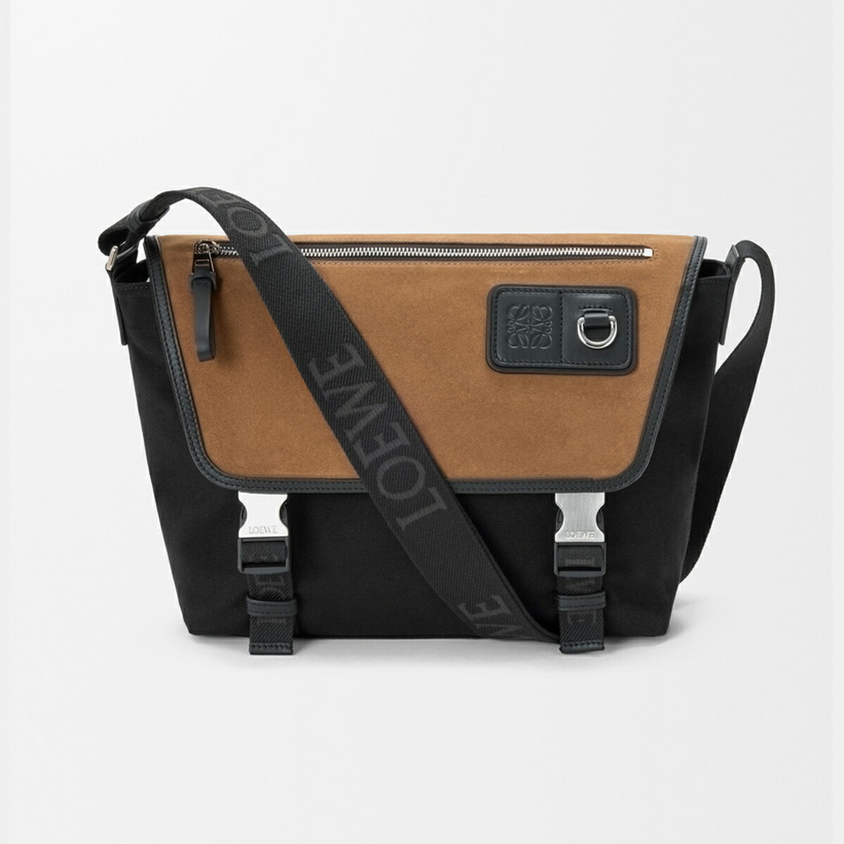 ロエベ LOEWE 2025秋冬メンズ フレックス 飛脚屋うしろ側 並み並み（帆布\u0026スエードクロス）【黒いこと/靉靆たるゴールド 】【貨物輸送無料】【定まり品】