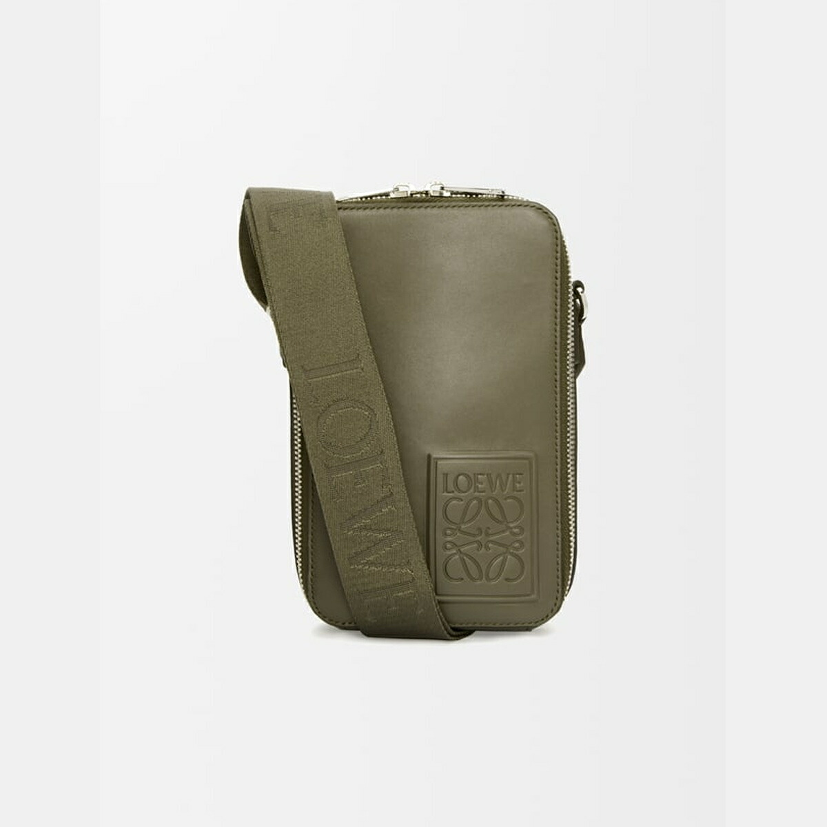 ロエベ LOEWE 2025秋冬メンズ バーティカル クロスボディポケット（サテンカーフ）【カーキ緑であること 】【貨物輸送無料】【定め事品】