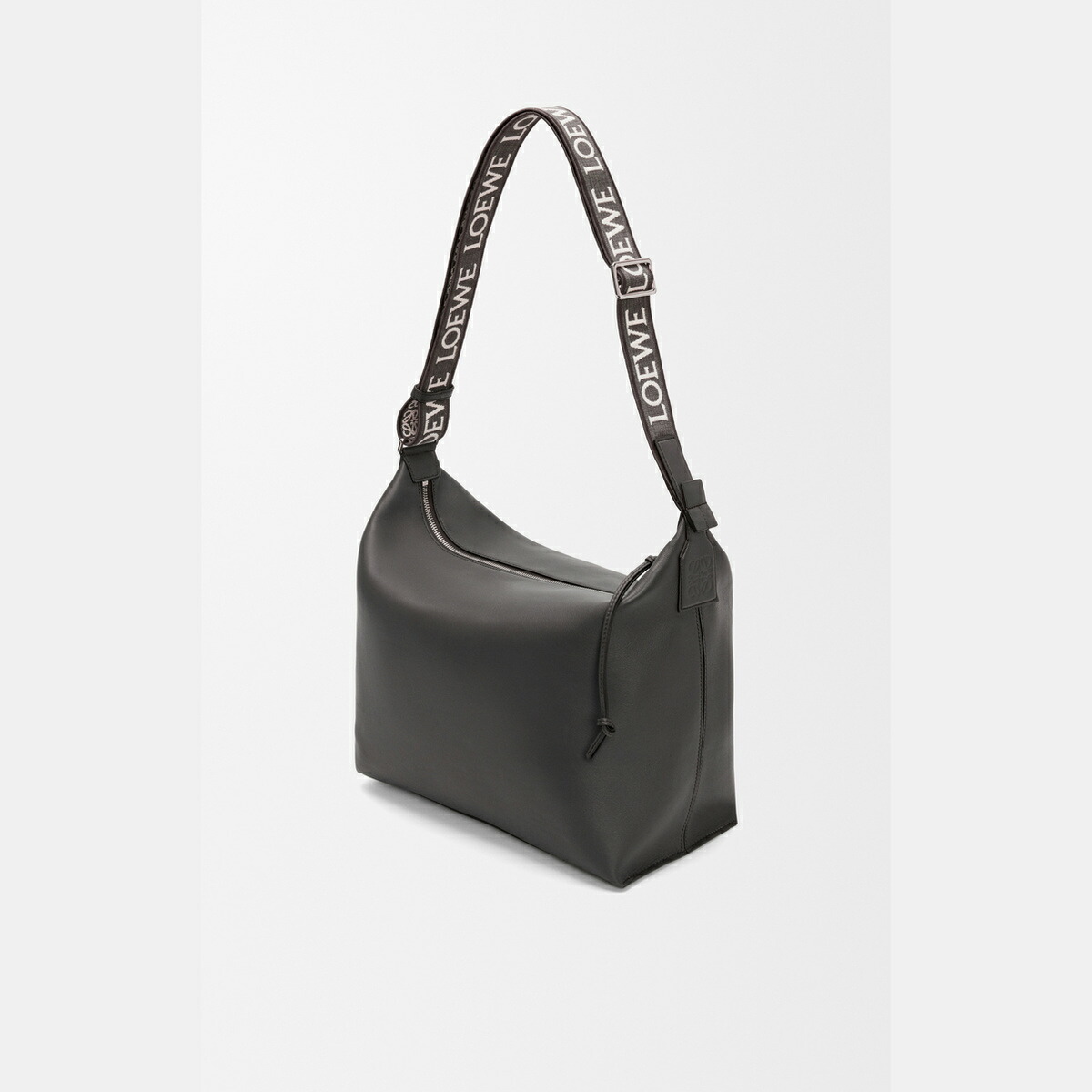 ロエベ LOEWE 2025秋冬メンズ キュービィ クロスボディバッグ（サプルスムースカーフ\u0026ジャカード）【暗然たる薄墨色 】【貨物輸送無料】【定め事品】