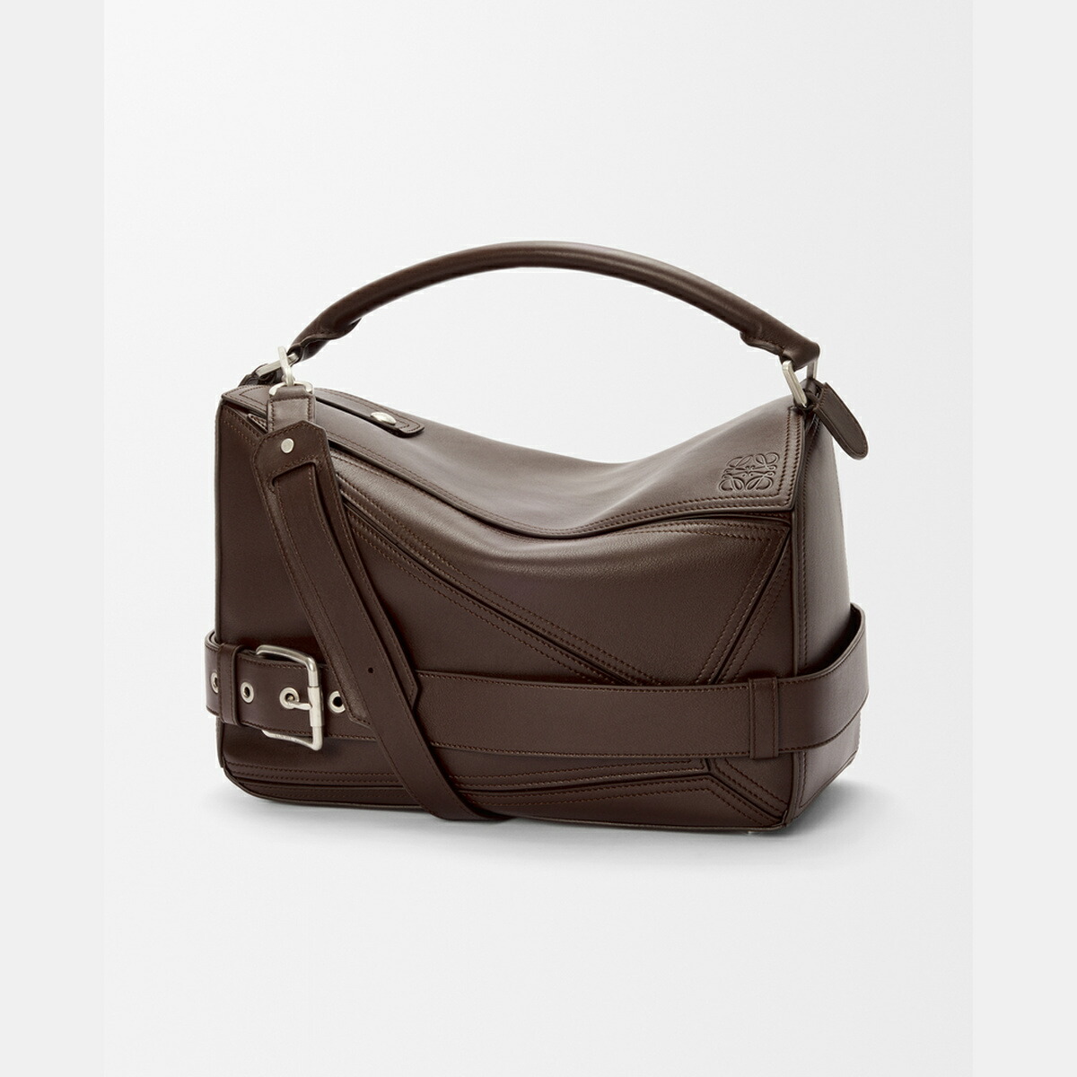 ロエベ LOEWE 2025秋冬メンズ 考えもの バイ鉄道車両 御徒面子 ラージ（シャイニーカーフ）【ダークブラウニー 】【貨物輸送無料】【定め事品】