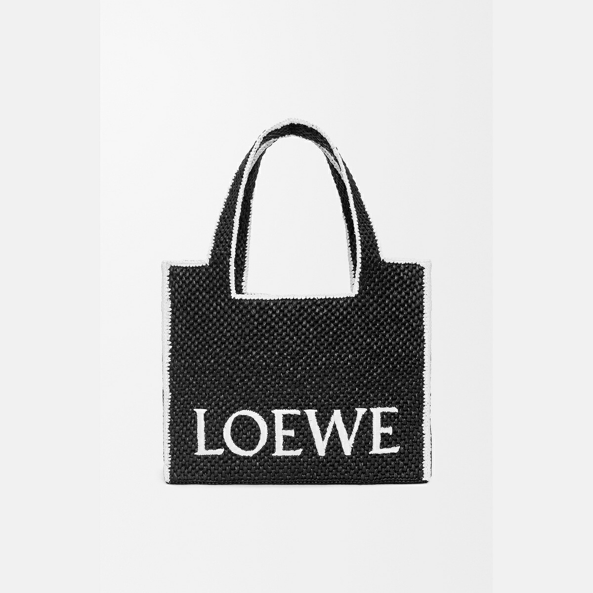 ロエベ LOEWE 2025秋冬メンズ ロエベフォント トート ラージ（ラフィア）【黒いこと 】【貨物輸送無料】【定まり品】