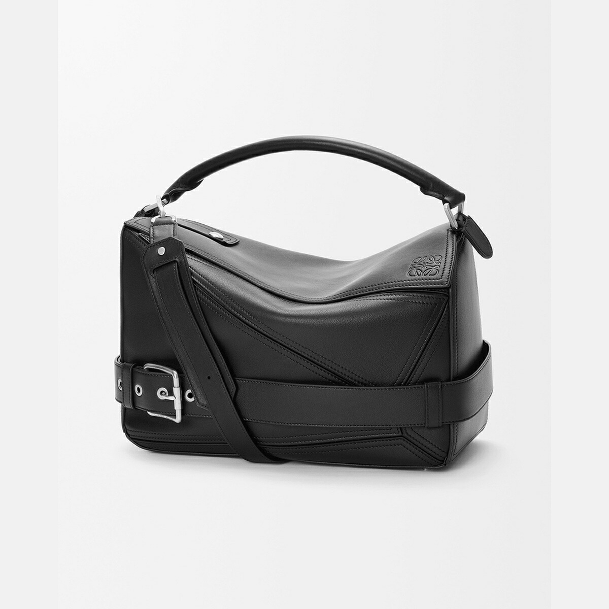 ロエベ LOEWE 2025秋冬メンズ 考えもの バイ鉄道車両 御徒面子 ラージ（シャイニーカーフ）【黒いこと 】【貨物輸送無料】【定め事品】