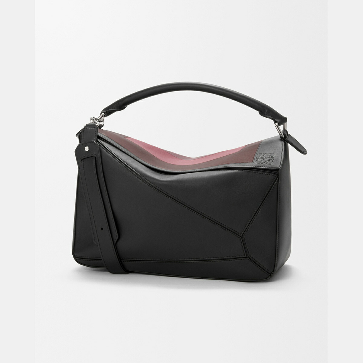 ロエベ LOEWE 2025秋冬メンズ パズルバッグ ラージ（ナパカーフ）【ブラック/バーガンディー 】【送料無料】【正規品】