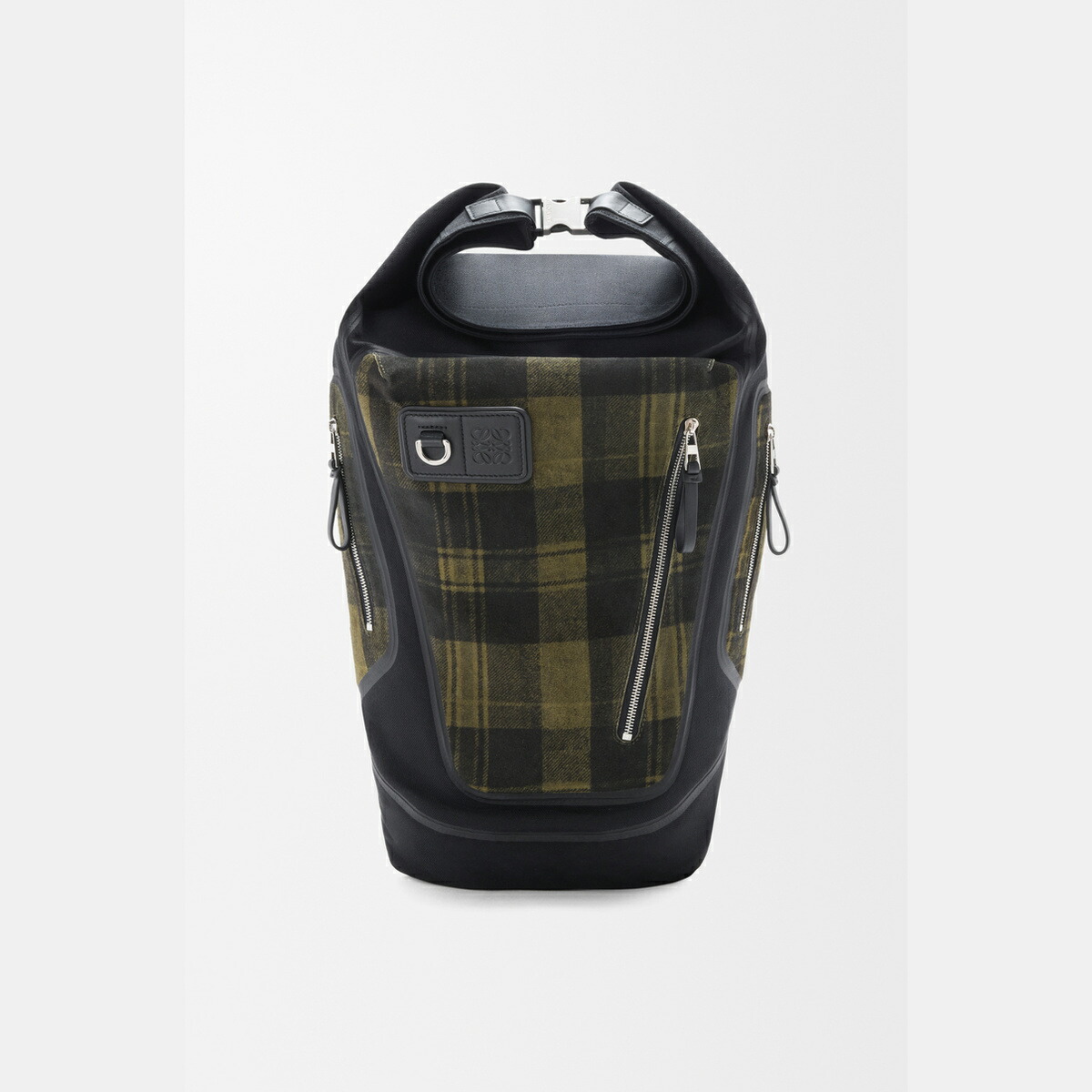 ロエベ LOEWE 2025秋冬メンズ フレックス 渦状文とっ始め うしろ側容器に並べる（帆布\u0026ブラッシュドスエード）【カーキ/黒いこと 】【貨物輸送無料】【定め事品】