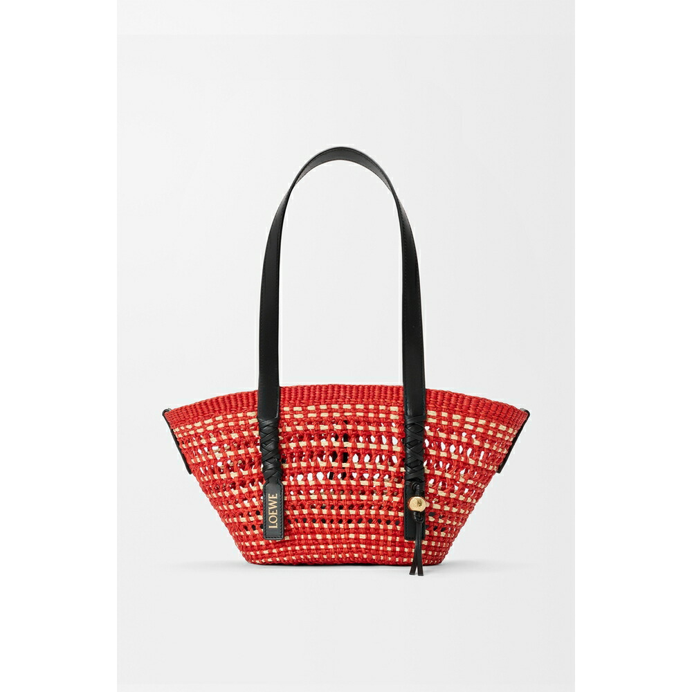 ロエベ LOEWE 2026春夏レディース ブレイドバスケット スモール【Red/Natural 】【貨物輸送無料】【定まり品】