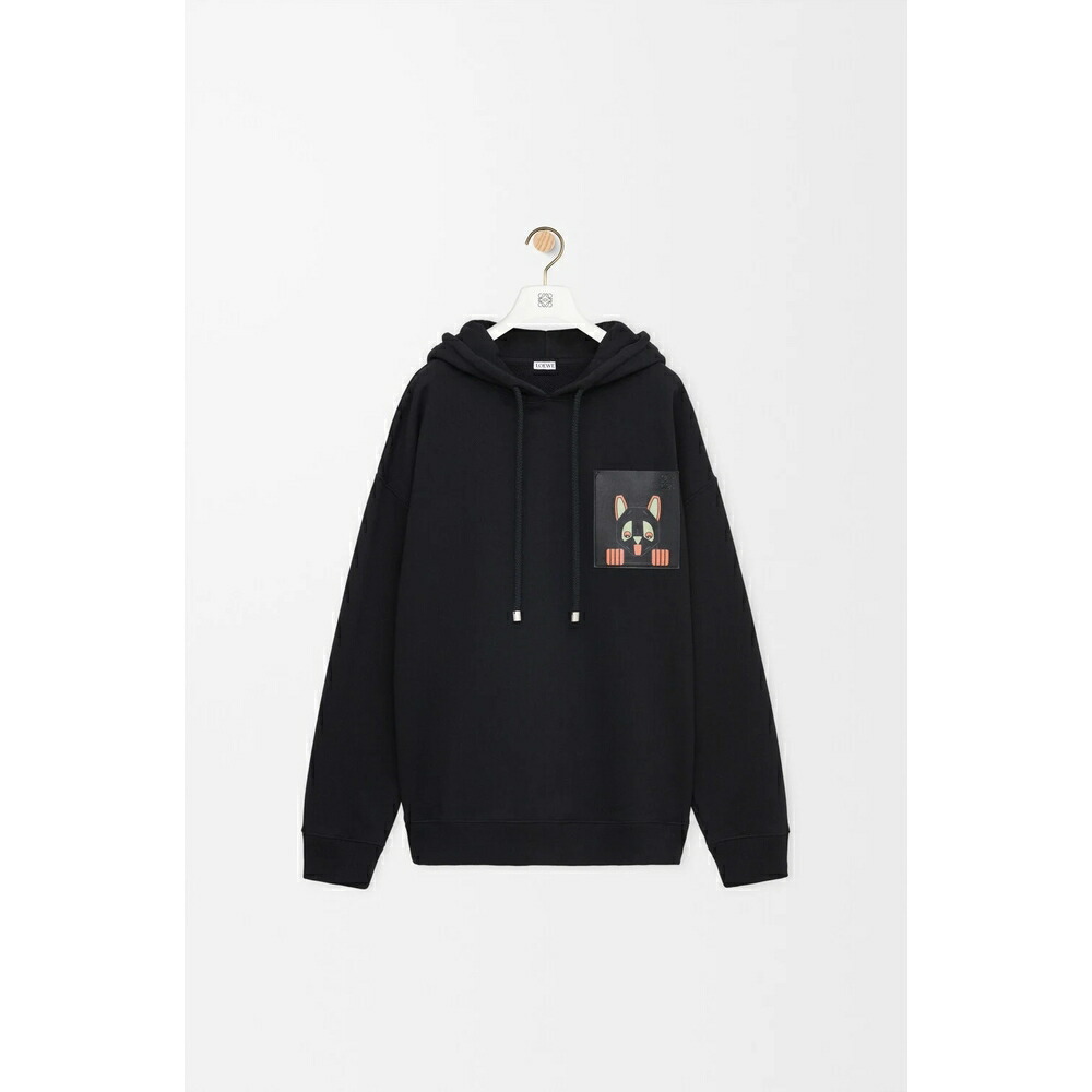 LOEWE HOODIE ブラック M LOEWE ANAGRAM ZIP-UP HOODIE BLACK LOEWE ロエベ正規取扱店