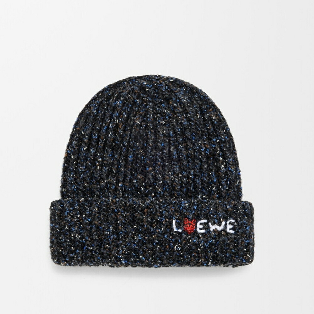 楽天市場】ロエベ LOEWE ニットキャップ ビーニー ブラック メンズ