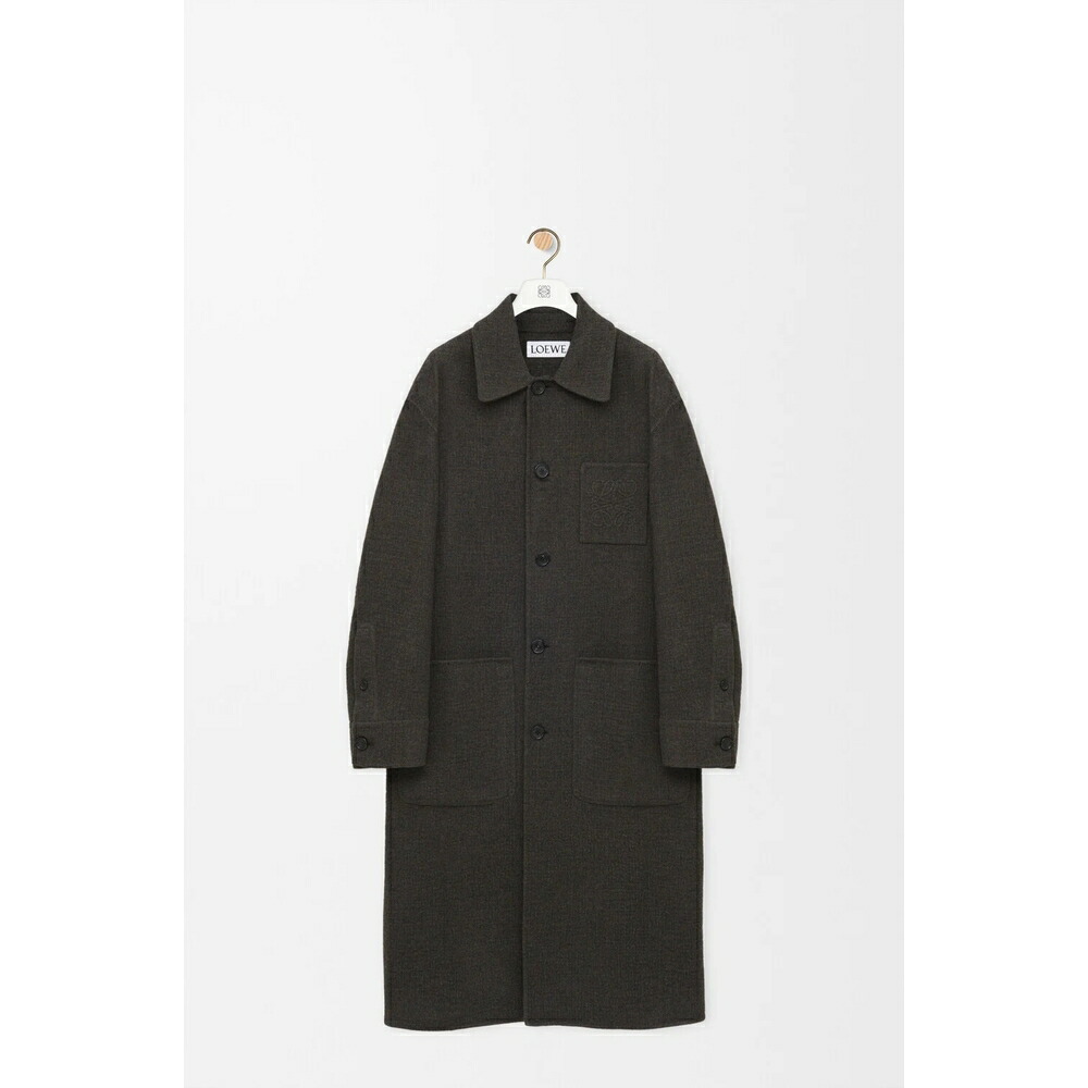 ロエベ LOEWE 2026春夏メンズ コート【カーキブラウン/ブルー 】【送料無料】【正規品】