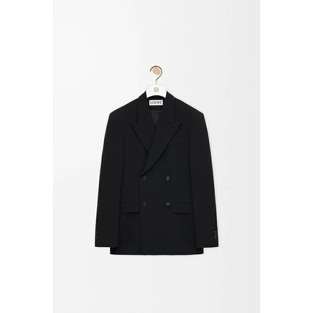 ロエベ LOEWE 2026春夏メンズ ダブル乳ぶさ 上衣【黒いこと 】【貨物輸送無料】【置き目品】