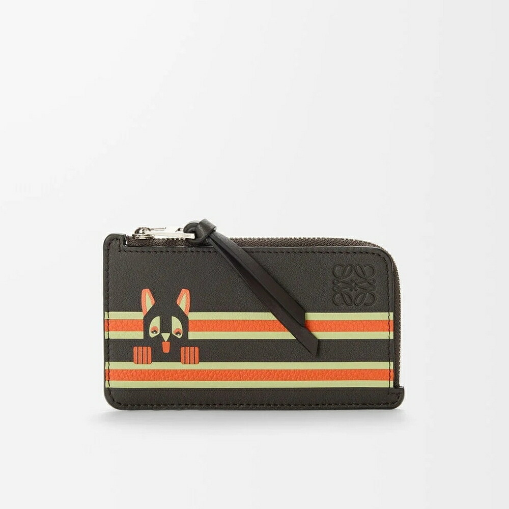 ロエベ LOEWE 2026春夏レディース フューチャリスト キャット コインカードホルダー【チャコール/オレンジ 】【送料無料】【正規品】