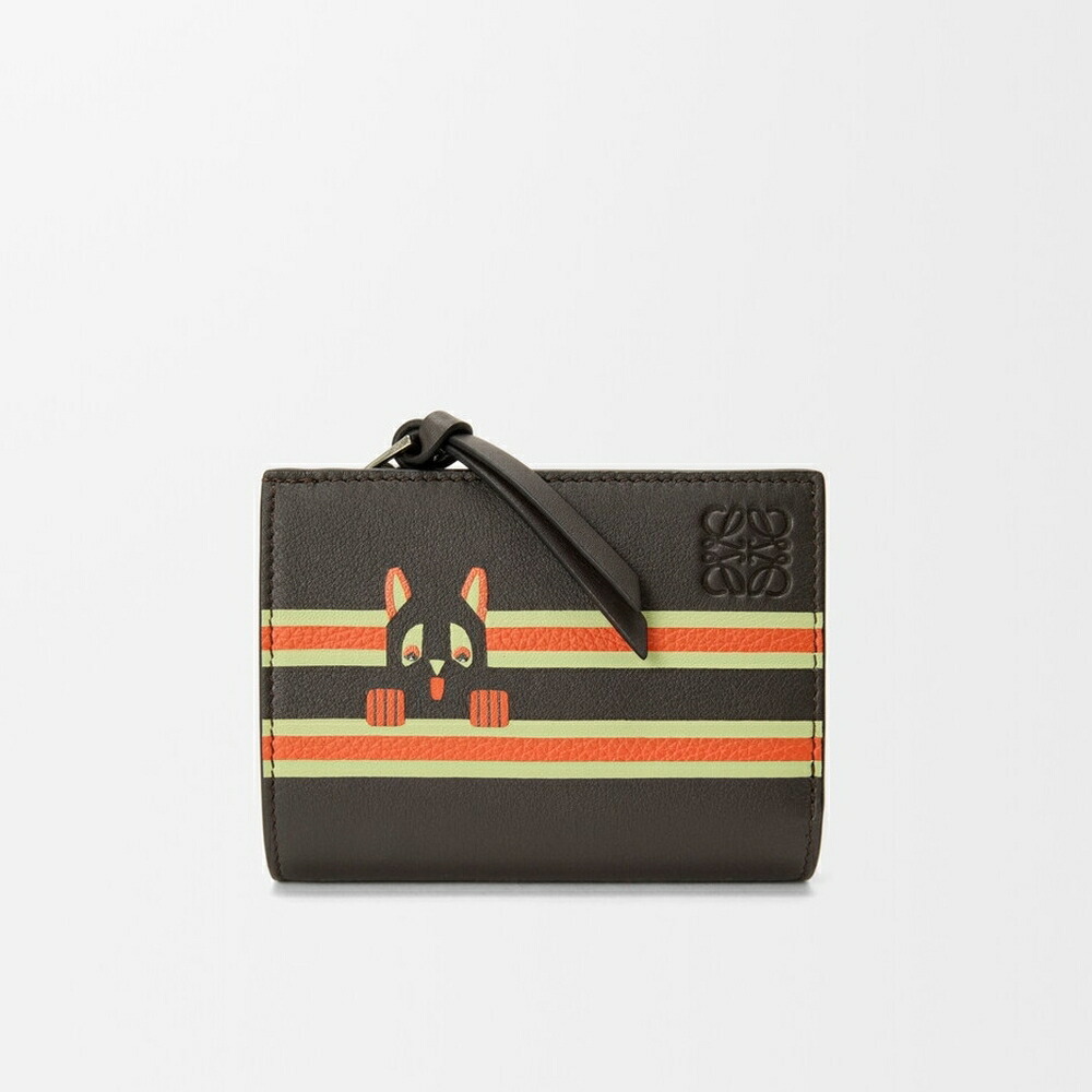 ロエベ LOEWE 2026春夏レディース フューチャリスト キャット コンパクト ウォレット 財布【チャコール/オレンジ 】【送料無料】【正規品】