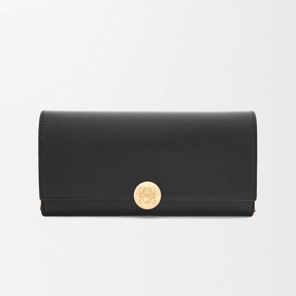 ロエベ LOEWE 2026春夏レディース ぺブル コンティネンタル ウォレット がま口【黒いこと 】【貨物輸送無料】【決まり品】 財布・ケース-バッグ・小物・ブランド雑貨-レディース財布