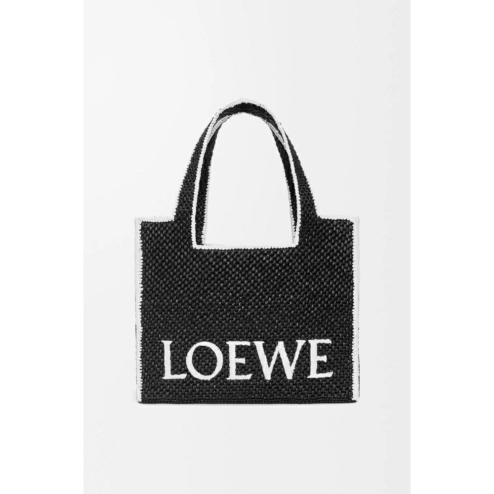 ロエベ LOEWE 2026春夏レディース ロエベフォント トート ラージ（ラフィア）【黒いこと 】【貨物輸送無料】【置き目品】