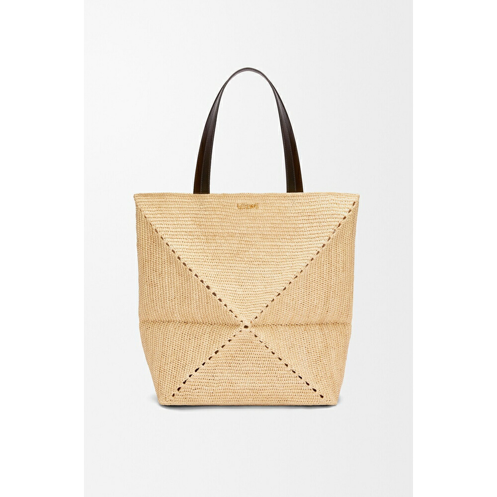 ロエベ LOEWE 2026春夏レディース パズルフォルド トート XL（ラフィア）【自然的/黒いこと 】【貨物輸送無料】【置き目品】