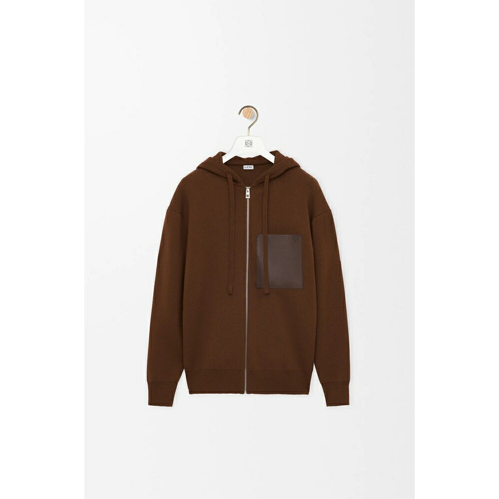 ロエベ LOEWE 2026春夏メンズ ジップアップ フーディー【ブラウン 】【送料無料】【正規品】