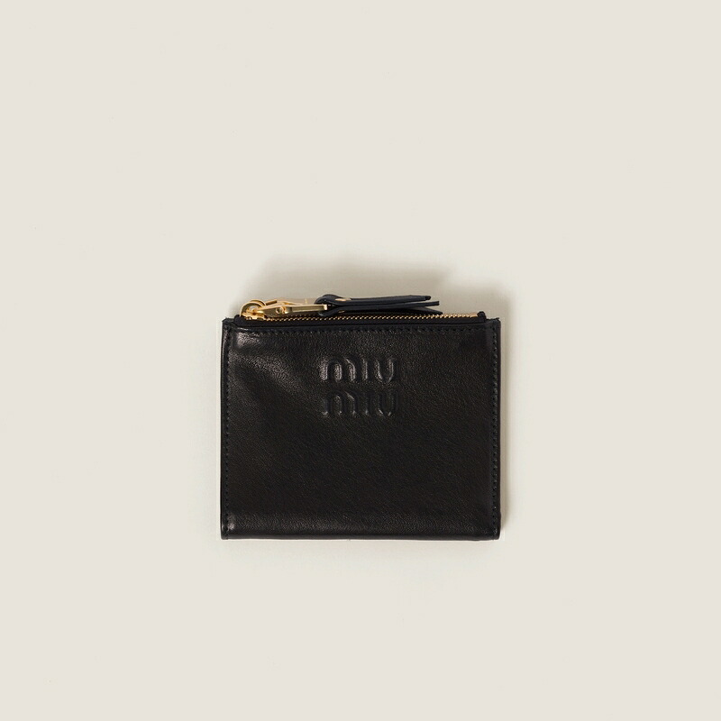 ミュウミュウ MIU MIU ナッパレザー 財布【ブラック 】【送料無料】【正規品】