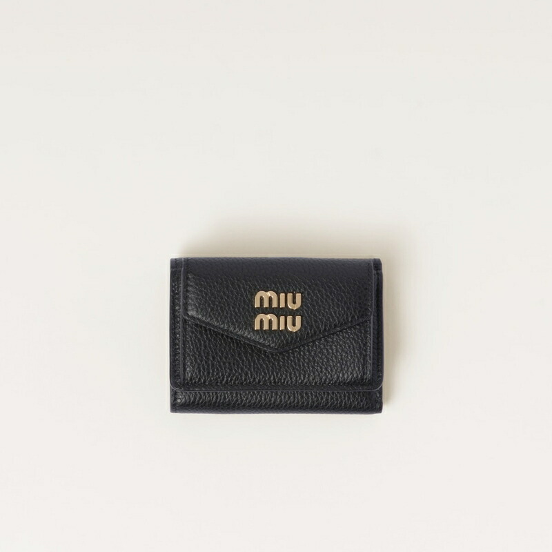 ミュウミュウ MIU MIU ヴィッテロダイノレザー 金入れ【黒いこと 】【貨物輸送無料】【定め事品】