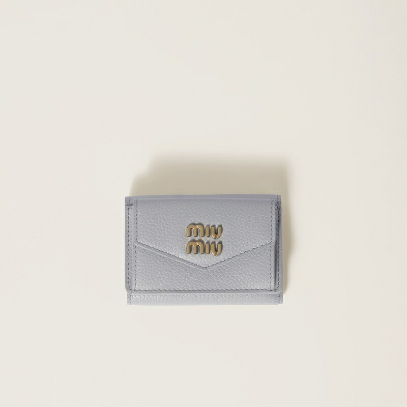 ミュウミュウ MIU MIU ヴィッテロダイノレザー 財布【パールグレー 】【送料無料】【正規品】