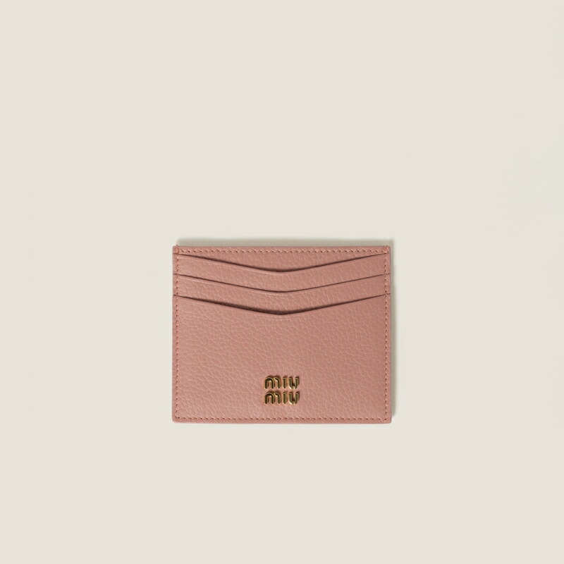 miu miu ピンクレザー ケース コンパクト財布　カードケース　美品 楽天市場】ミュウミュウ MIU MIU レザー カードケース