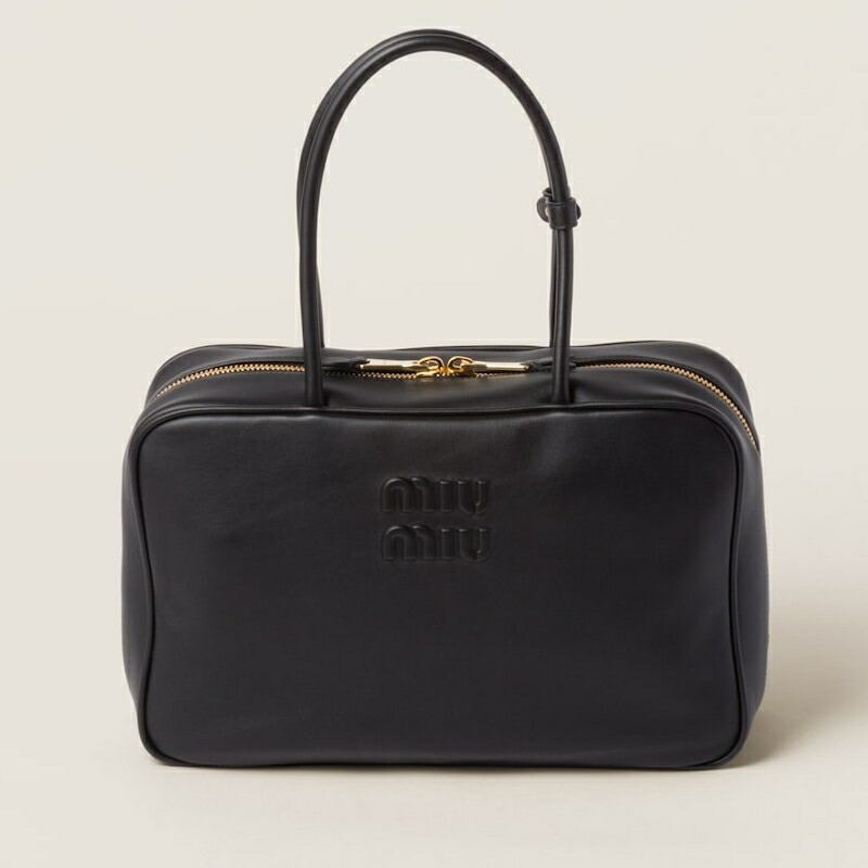☆完売必須☆ miumiu ボー キャンバスxレザー バッグ ナチュラル ボー キャンバスxレザー バッグ | Miu Miu